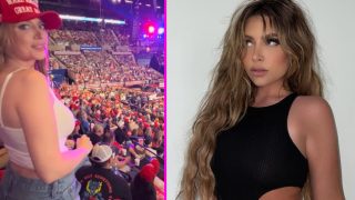 Ava Louise onlyfans model flashes for Trump at rally after shutting